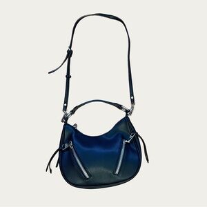 Steve Madden Tasseled Zipper Black Leather Shoulder Bag